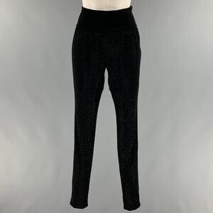 AKRIS Size 10 Black Polyester Beaded Dress Pants